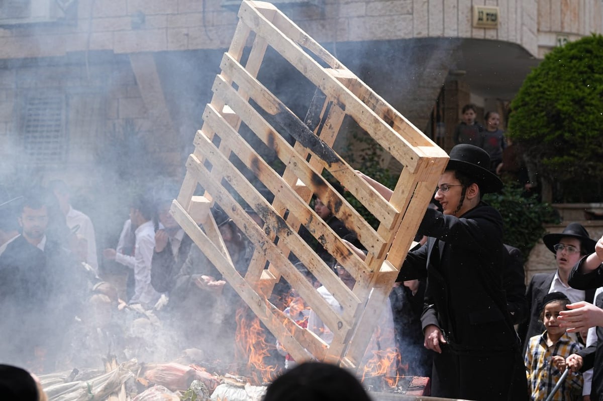 האדמו"ר ממודזיץ בשריפת חמץ