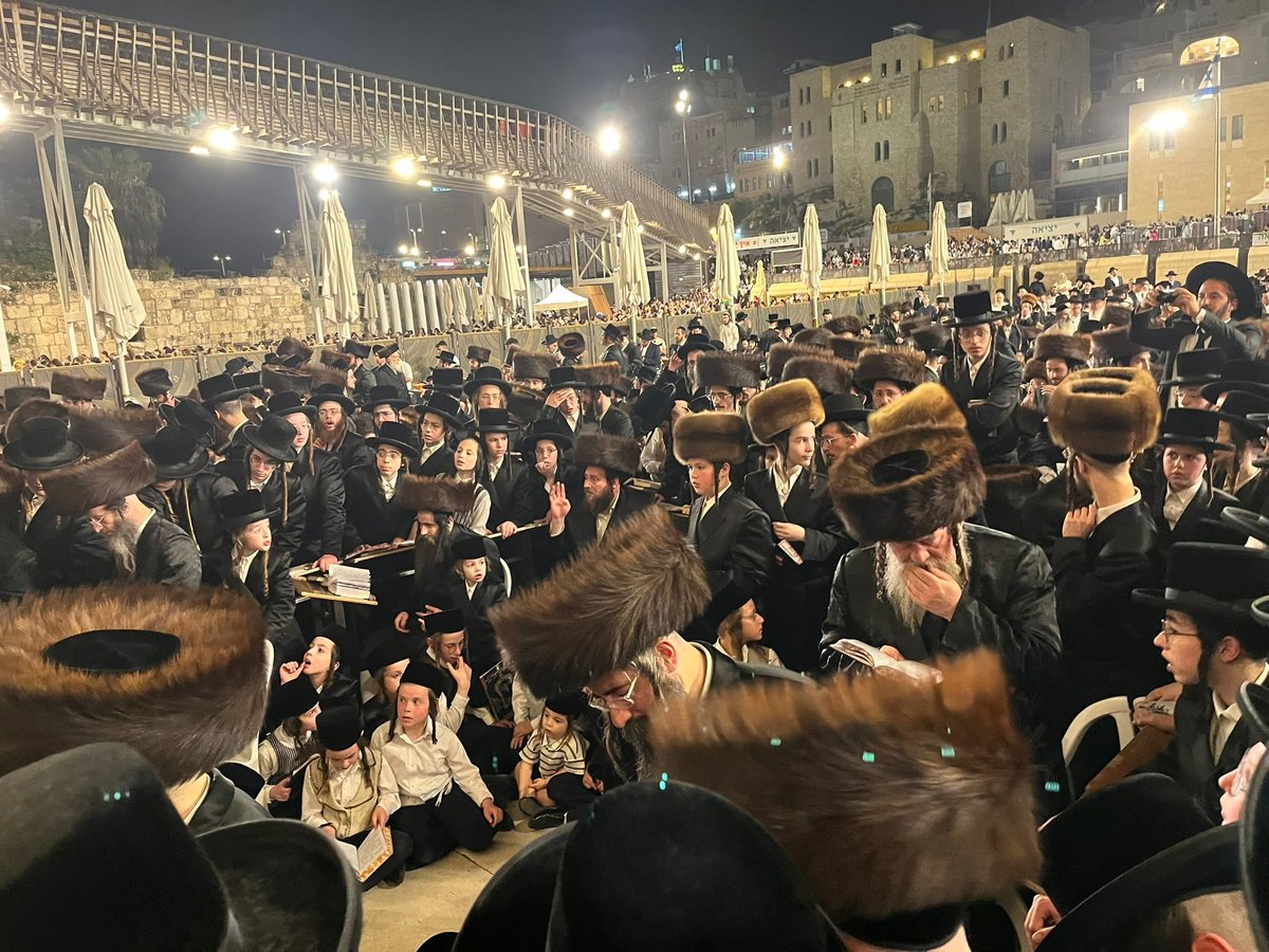 האדמו"ר ממחנובקה בעלזא בכותל המערבי