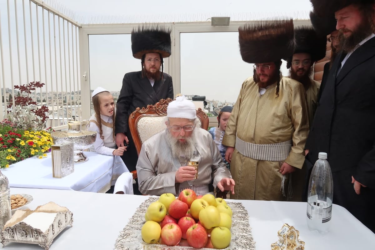 האדמו"ר מפינסק קרלין בחוה"מ אחר ברכת האילנות