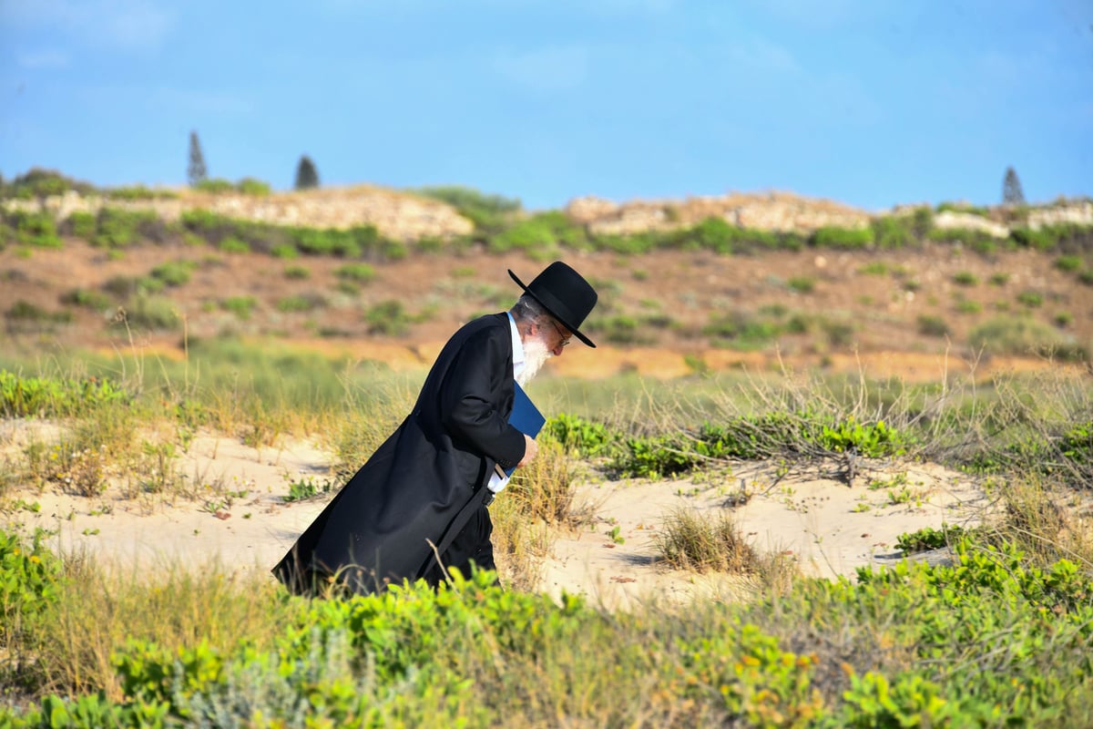 הגר"ש גלאי במנוחה בקיסריה