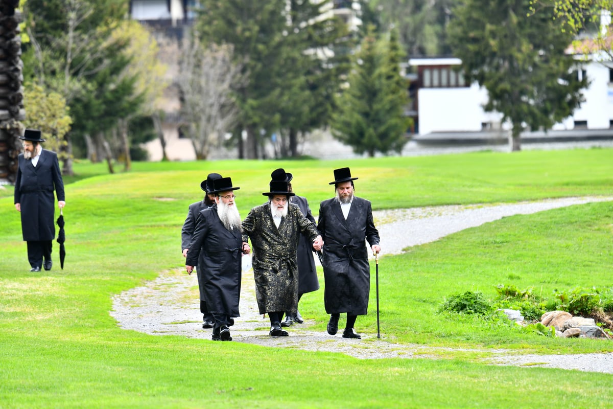 האדמו"ר מויז'ניץ בנאות דשא בשווייץ