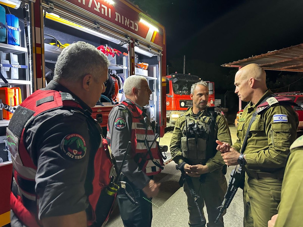 מפקד פיקוד הצפון בהערכת המצב בתחנת הכיבוי בקריית שמונה