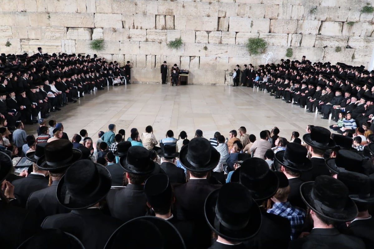 האדמו"ר מסערט ויז'ניץ, בתפילה ע"י הכותל המערבי