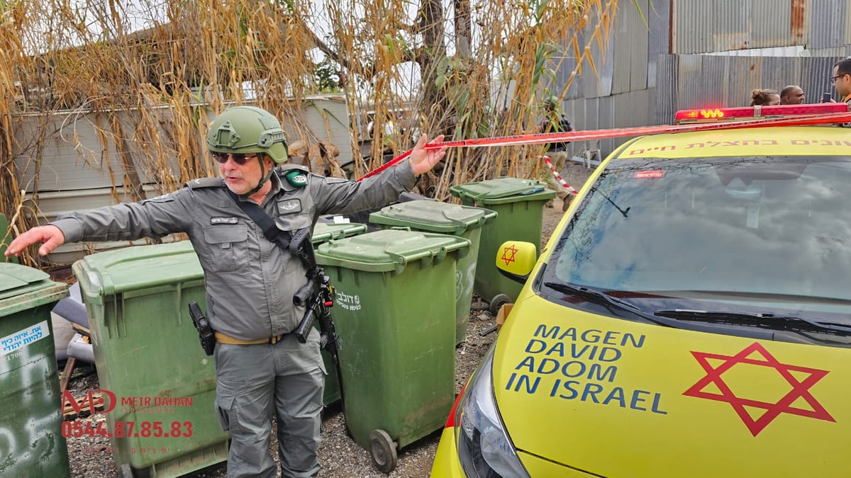 זירת הנפילה בכפר חב"ד