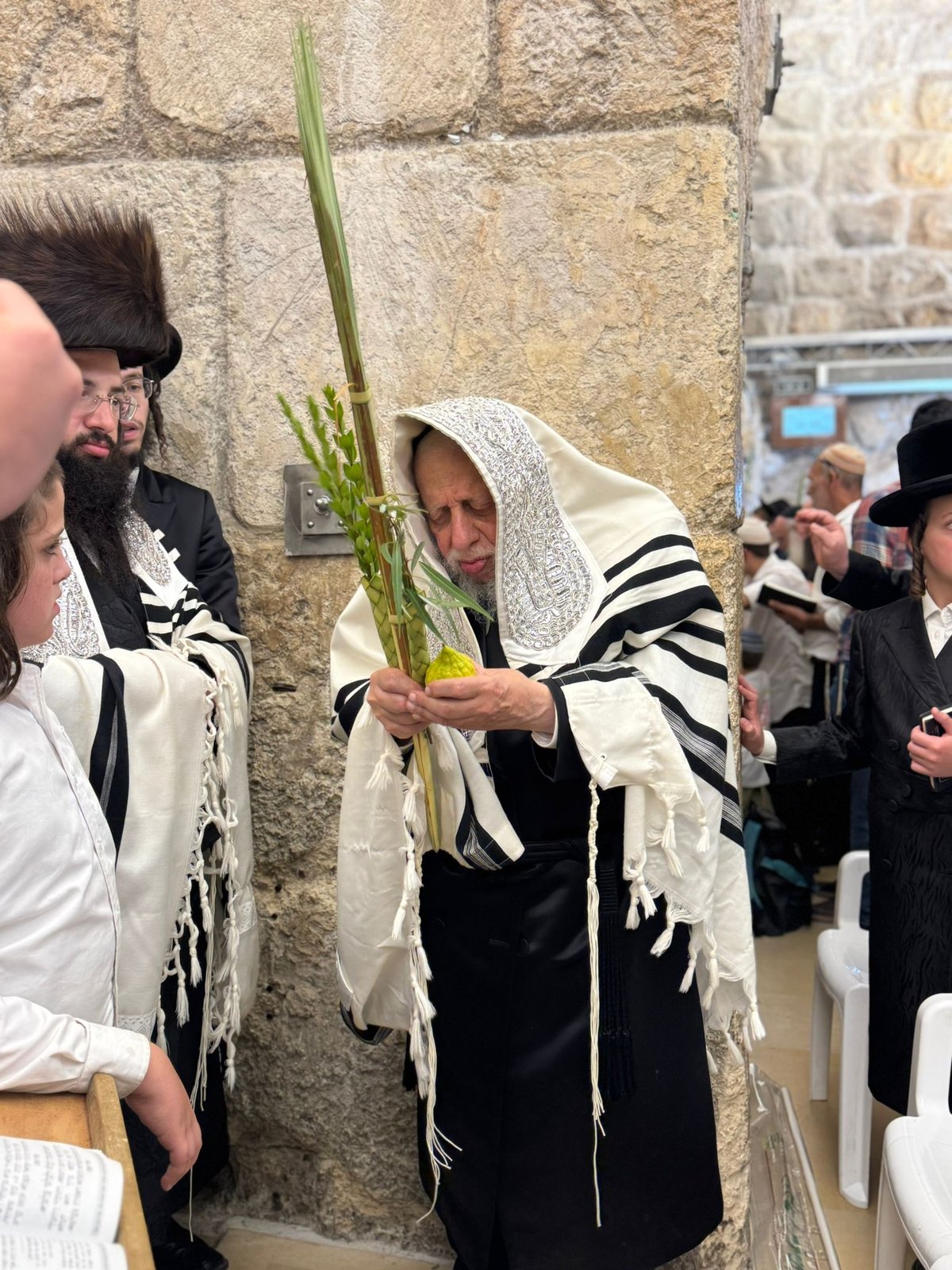 האדמו"ר מקופיטשניץ בנטילת לולב 