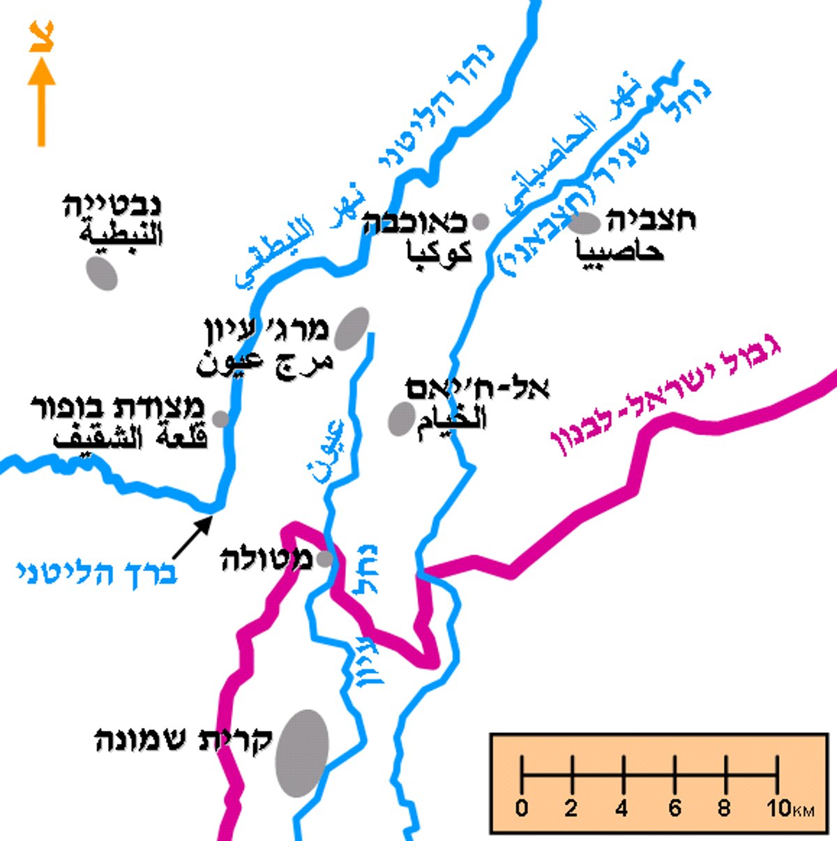 מפת אזור נחל עיון ומרג' עיון