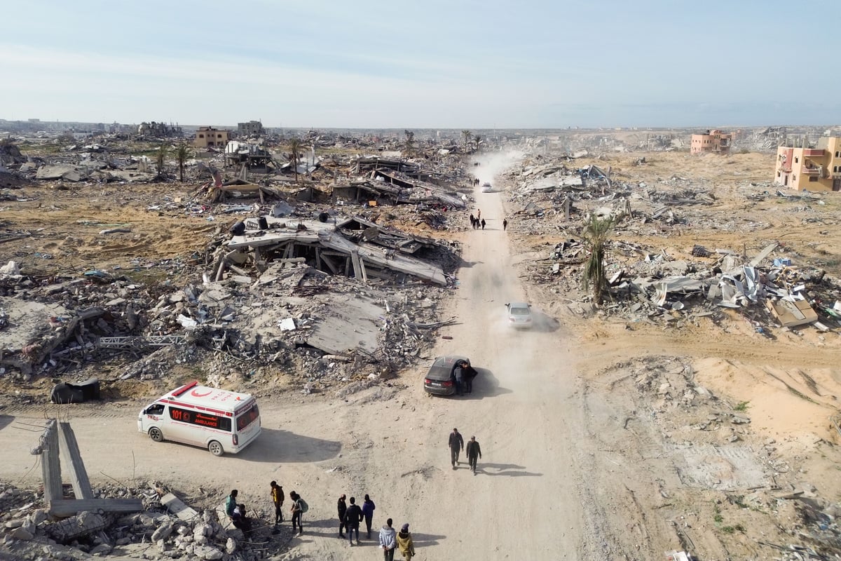 מבט אווירי על ההרס בשכונת תל א-סולטאן ברפיח