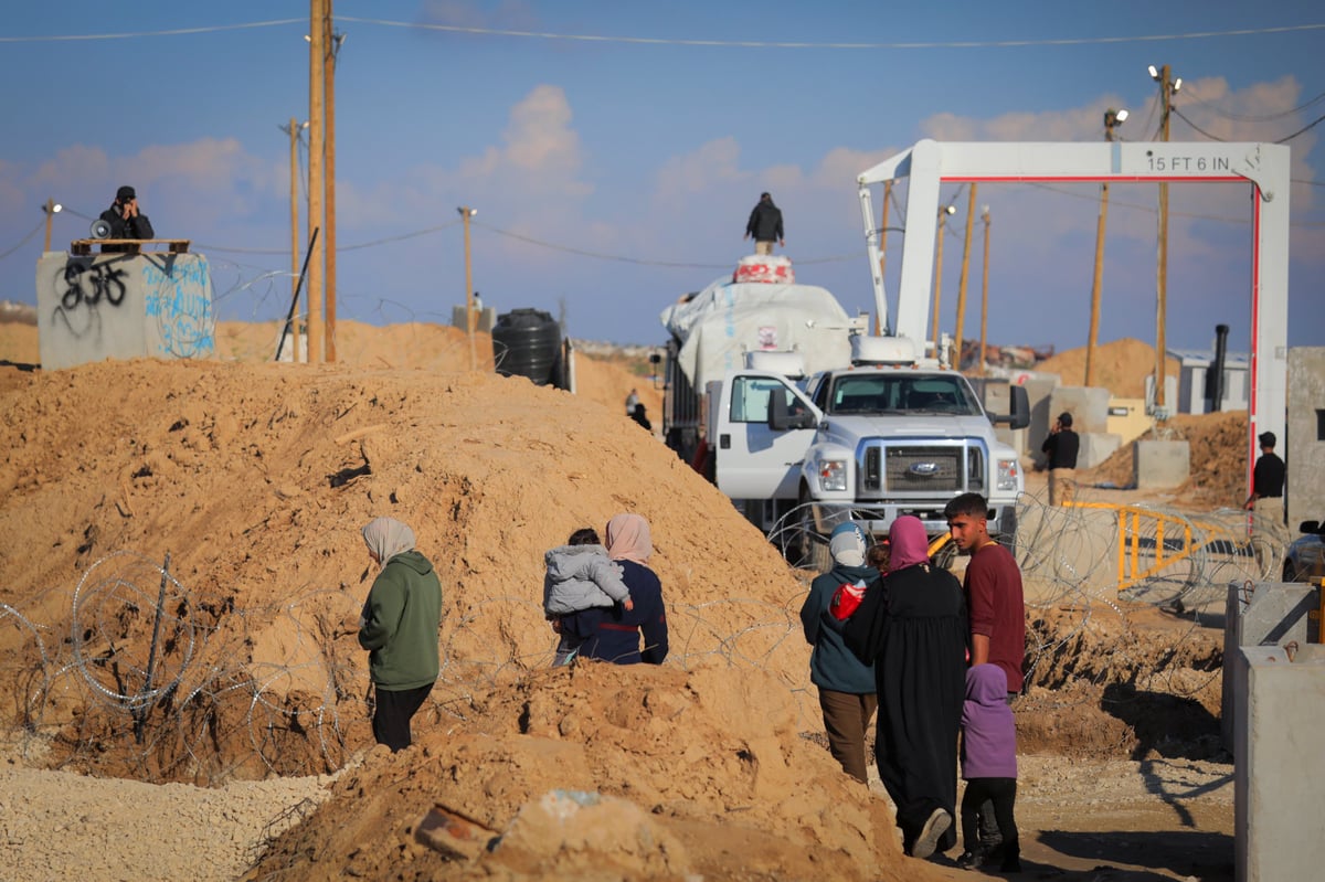 הבידוק האמריקאי במחסום נצרים של העזתים החוזרים לצפון הרצועה