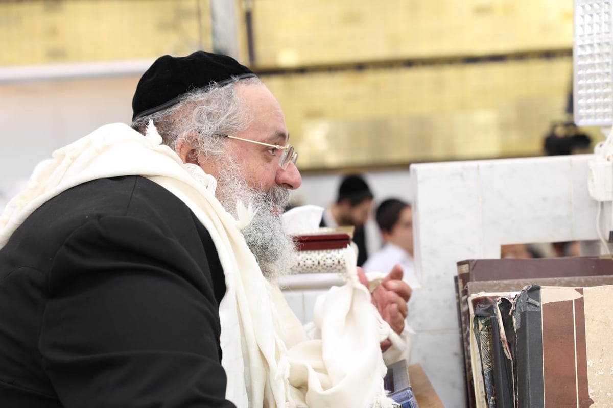 הגאון הרב חיים יוסף אברג'ל בקריאת המגילה