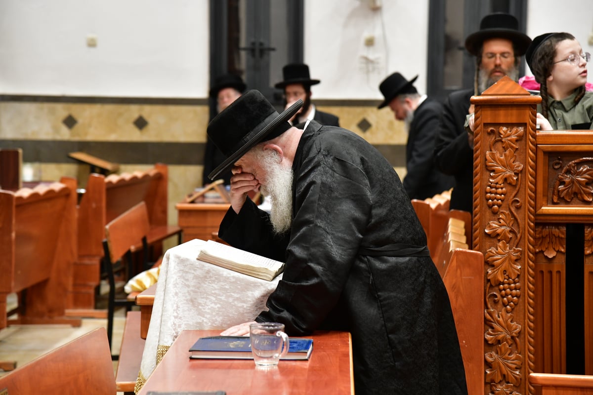 גאב"ד מאקווא בתפילת מעריב וספירת העומר בבית מדרשו באשדוד