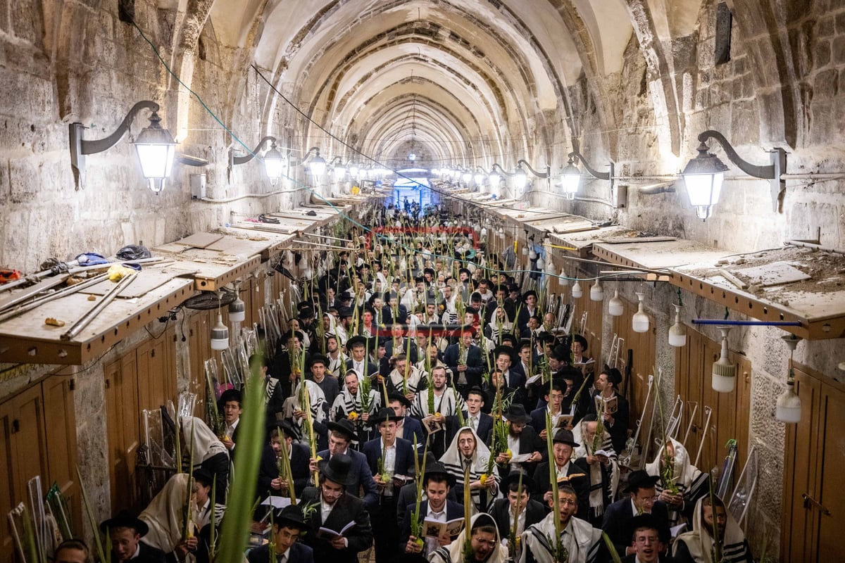 הושענא רבה בשער הכותנה בכניסה להר הבית