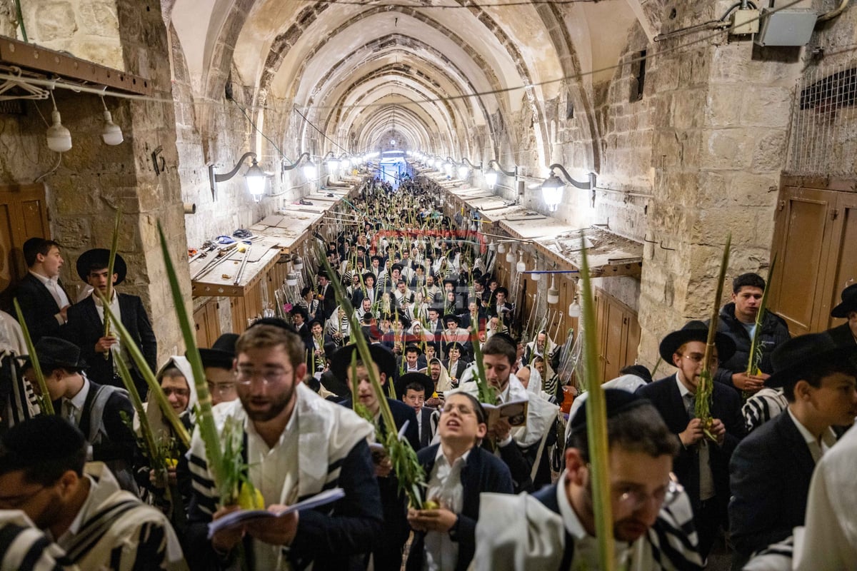 הושענא רבה בשער הכותנה בכניסה להר הבית