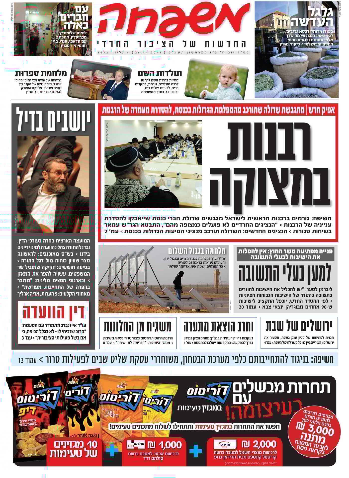 צפו לפני כולם: שערי השבועונים החרדיים
