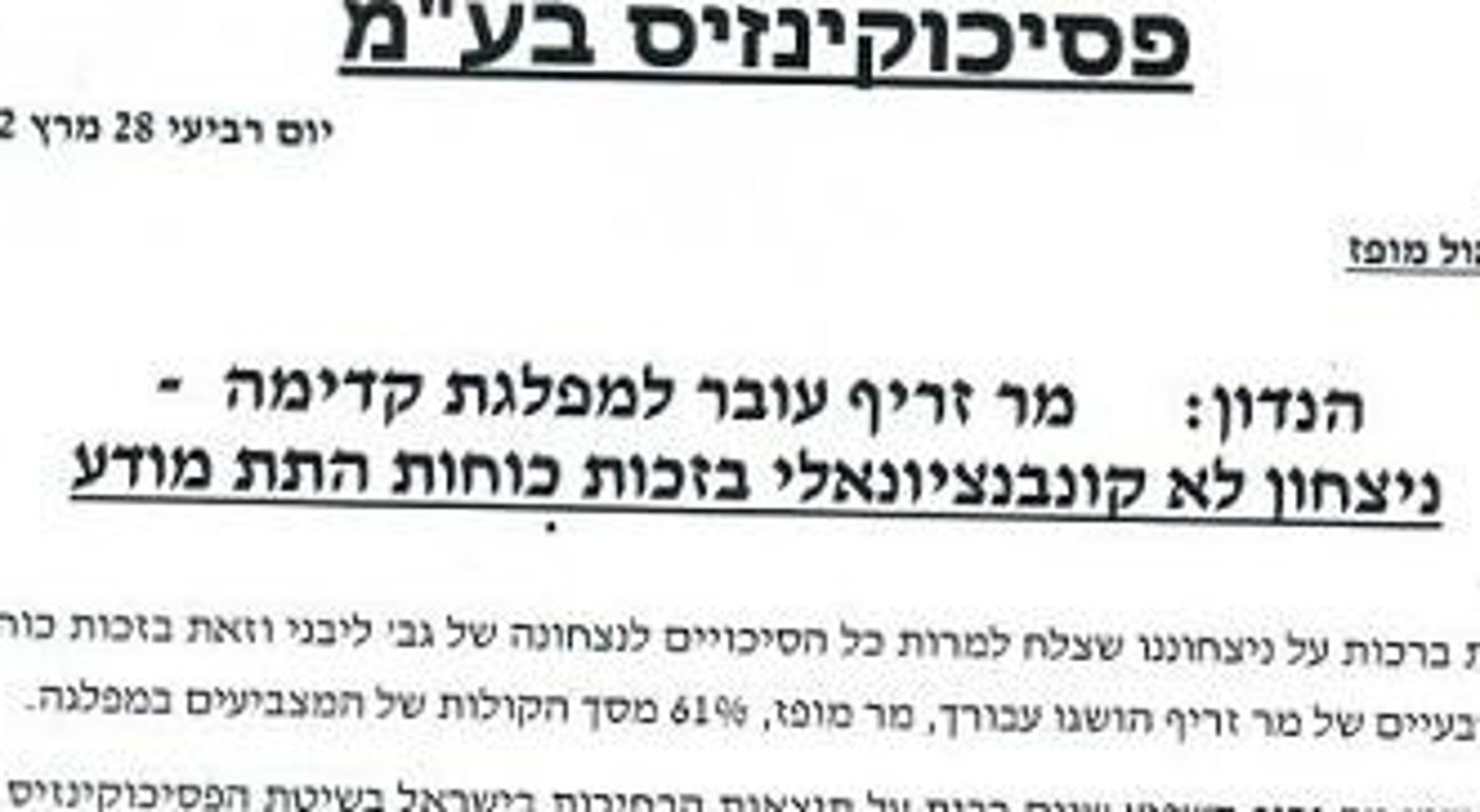 אורן זריף: מופז ניצח רק בעזרת כוחותיי העל טבעיים