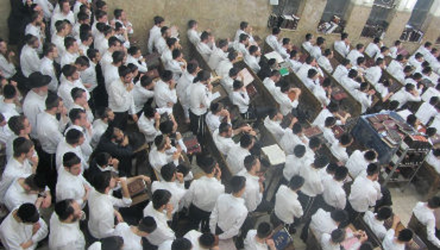 תלמידי הישיבה במהלך העצרת, אתמול