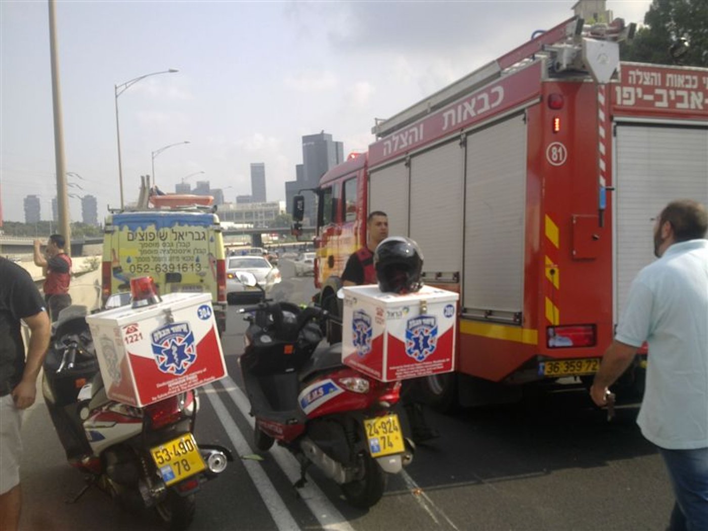 החובש השתלשל בסנפלינג והציל את חיי האופנוען שהועף לנחל איילון