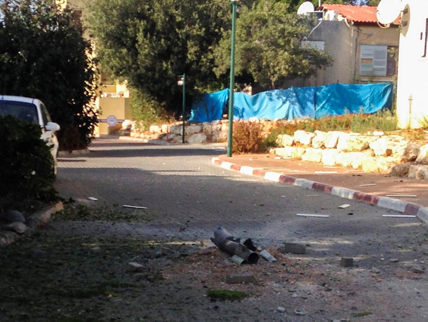 אחת הרקטות שנפלה בישראל בסוף החודש הקודם