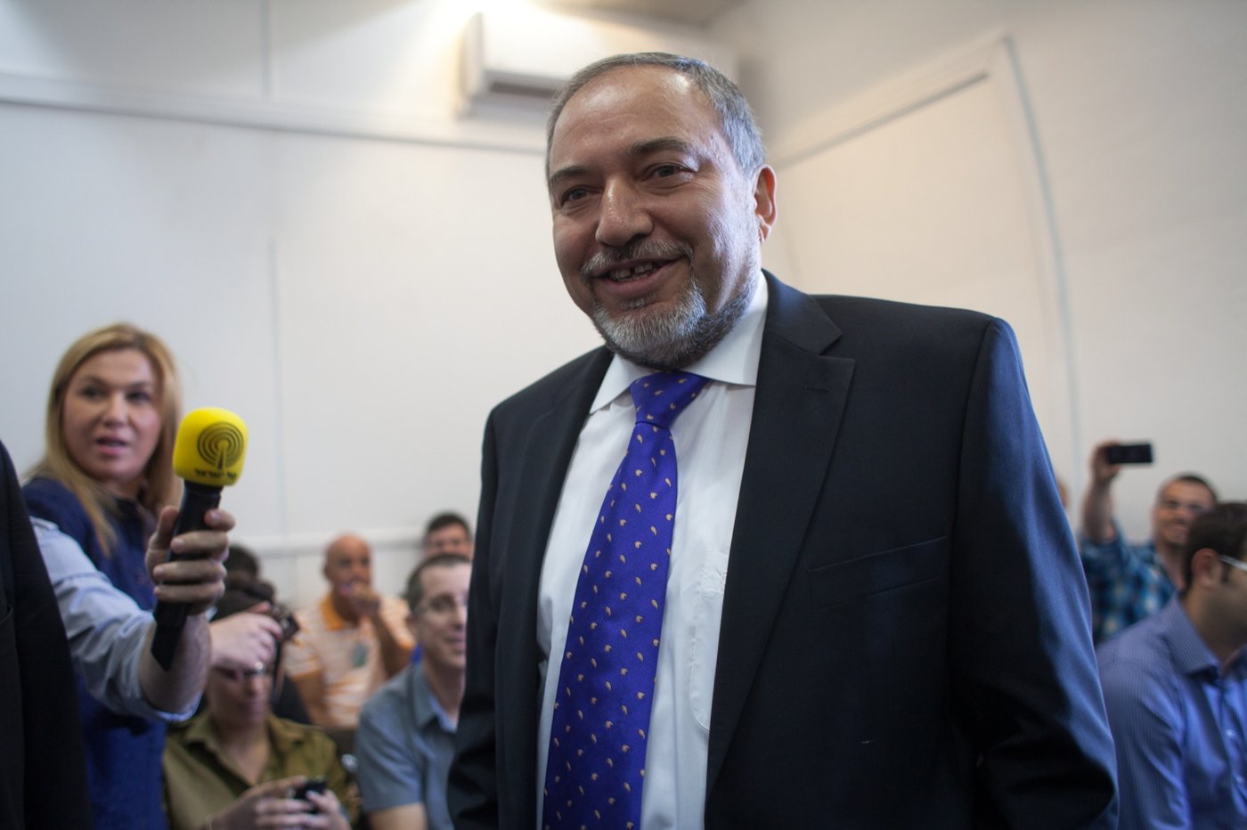 ליברמן בצאתו מבית המשפט היום