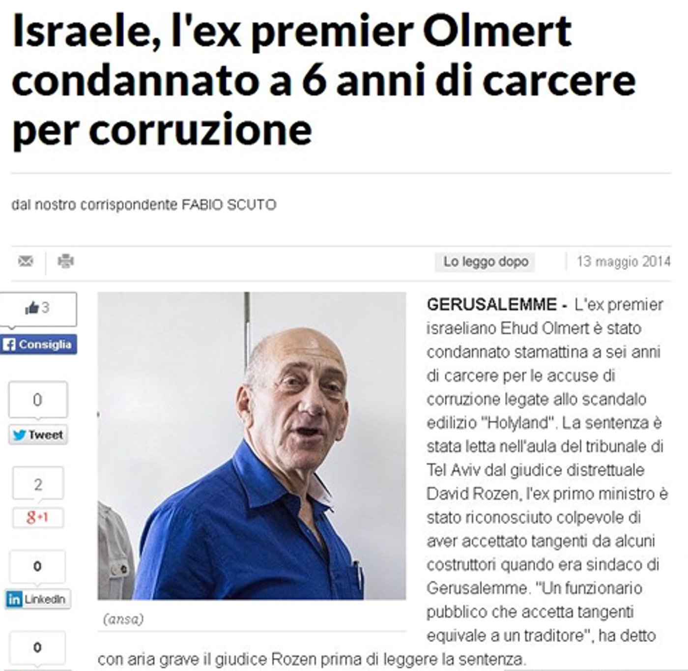 כך סוקר גזר דינו של אולמרט בעולם