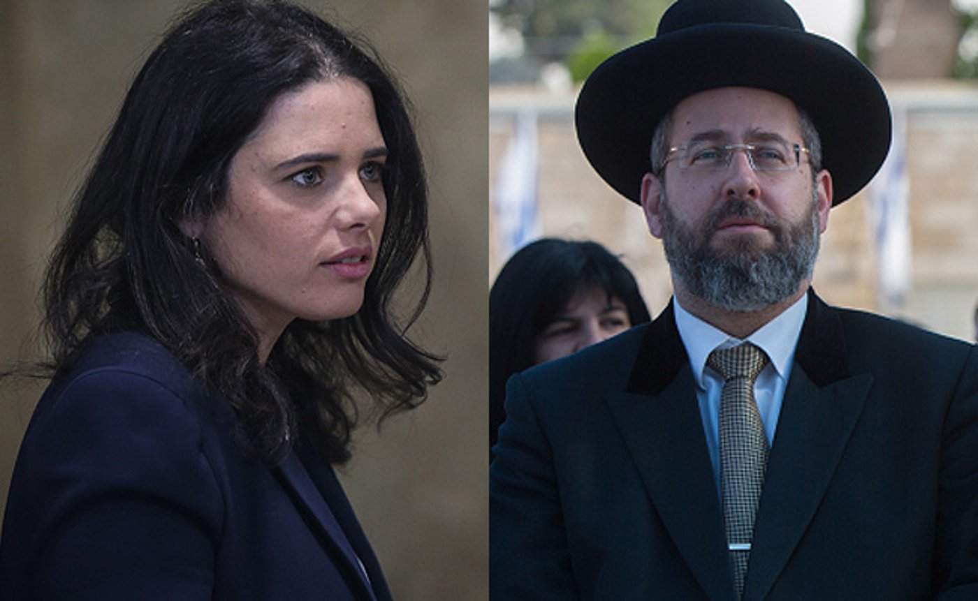 הרה"ר הגר"ד לאו והשרה איילת שקד