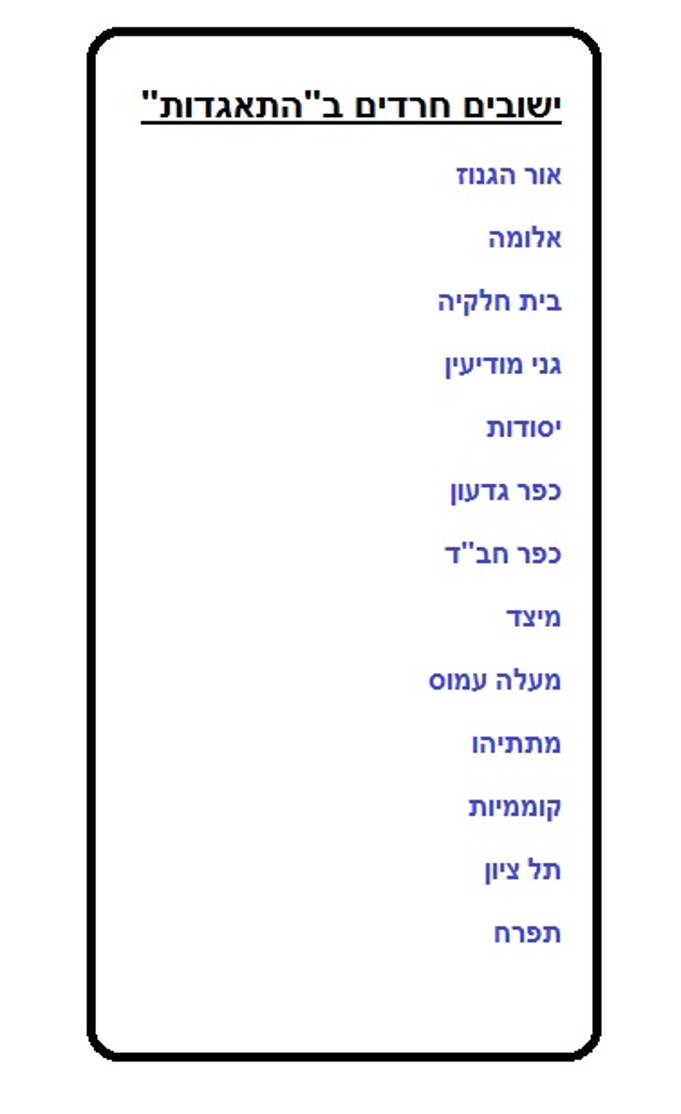 הוקמה "מועצת היישובים החרדים במועצות האזוריות"