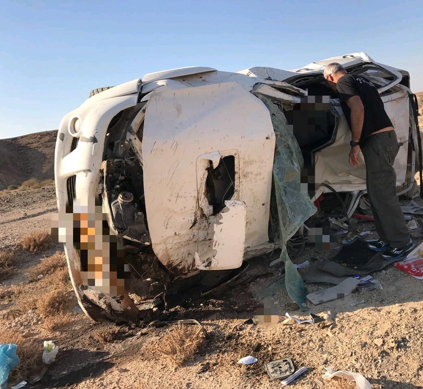 הרכב שהתהפך וגרם למותו של עוזי גדיש