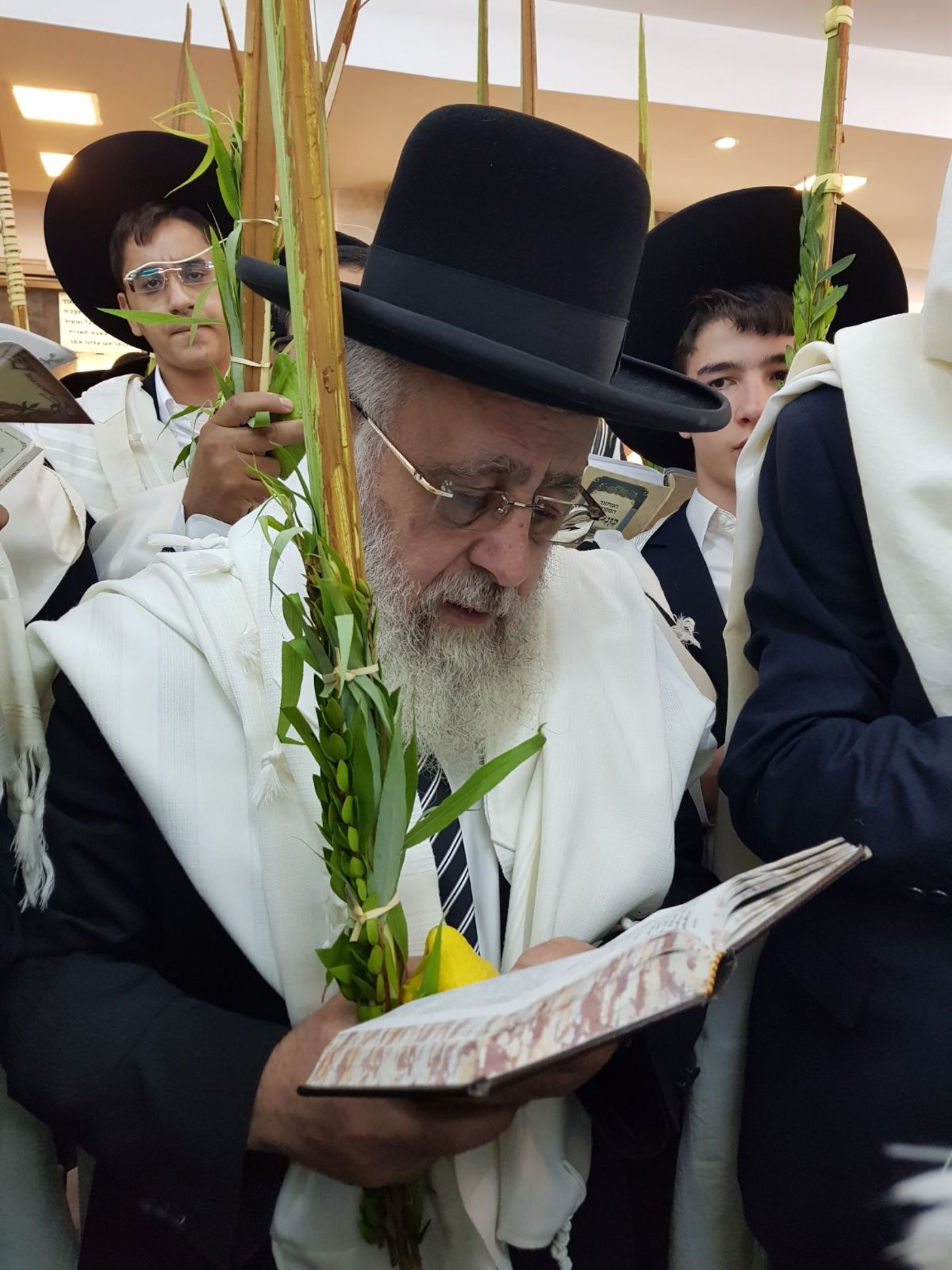 הראשון לציון הגאון רבי יצחק יוסף בנטילת ארבעת המינים