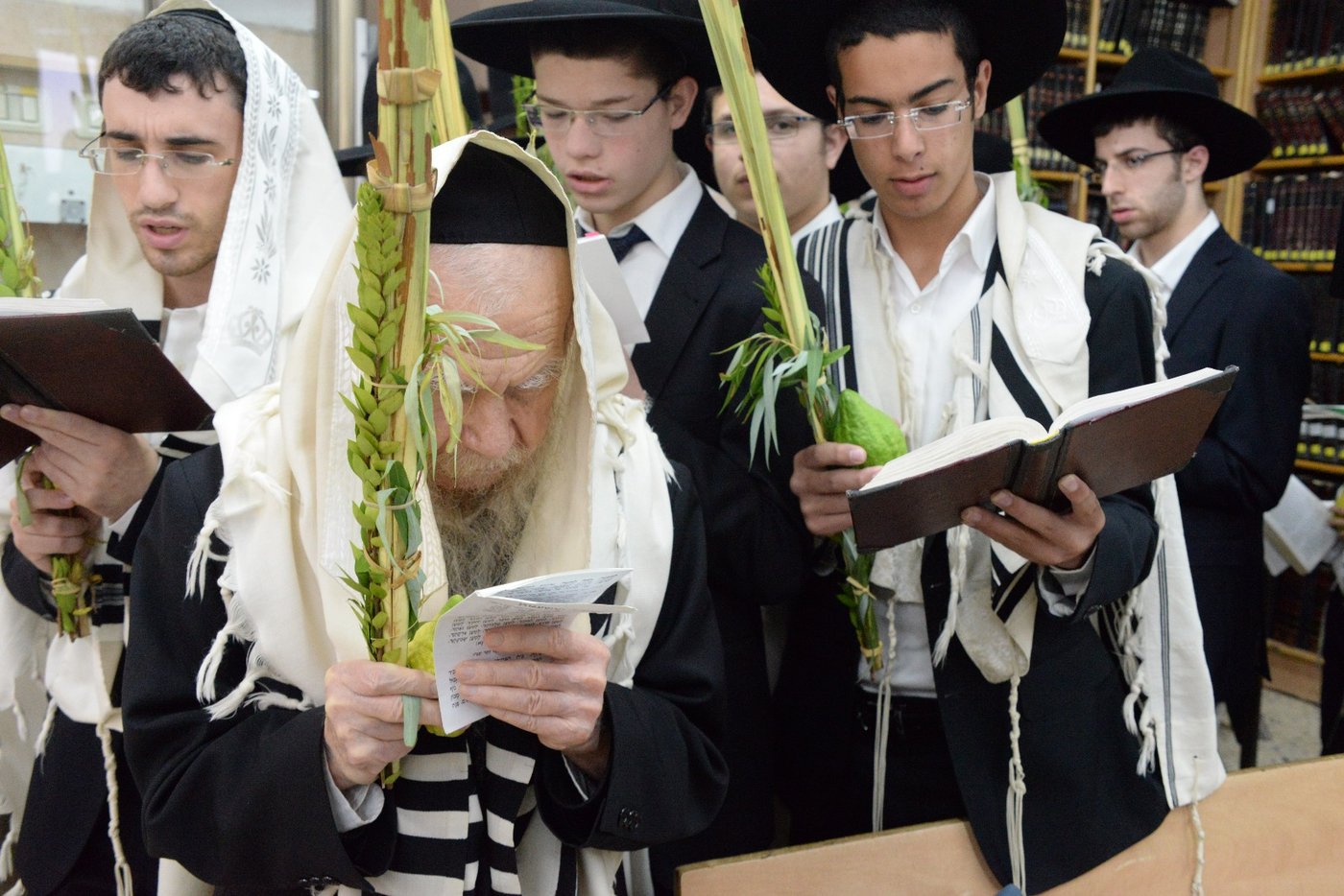 ראשי ישיבת פוניבז' בנטילת לולב • גלריה