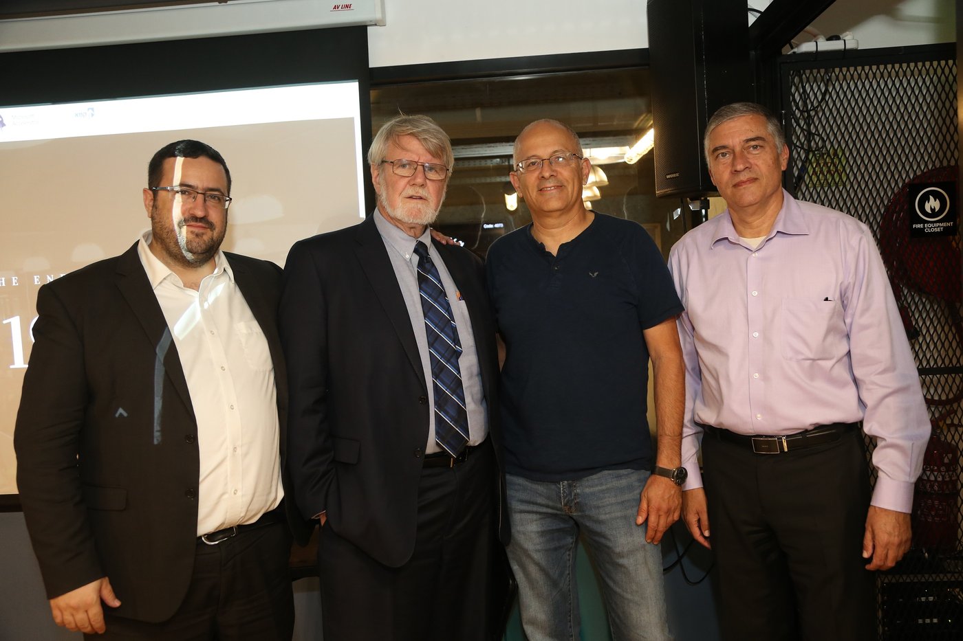 יוסי זעירא, יורם יעקובי, פרופ' חיים סוקניק, משה פרידמן.