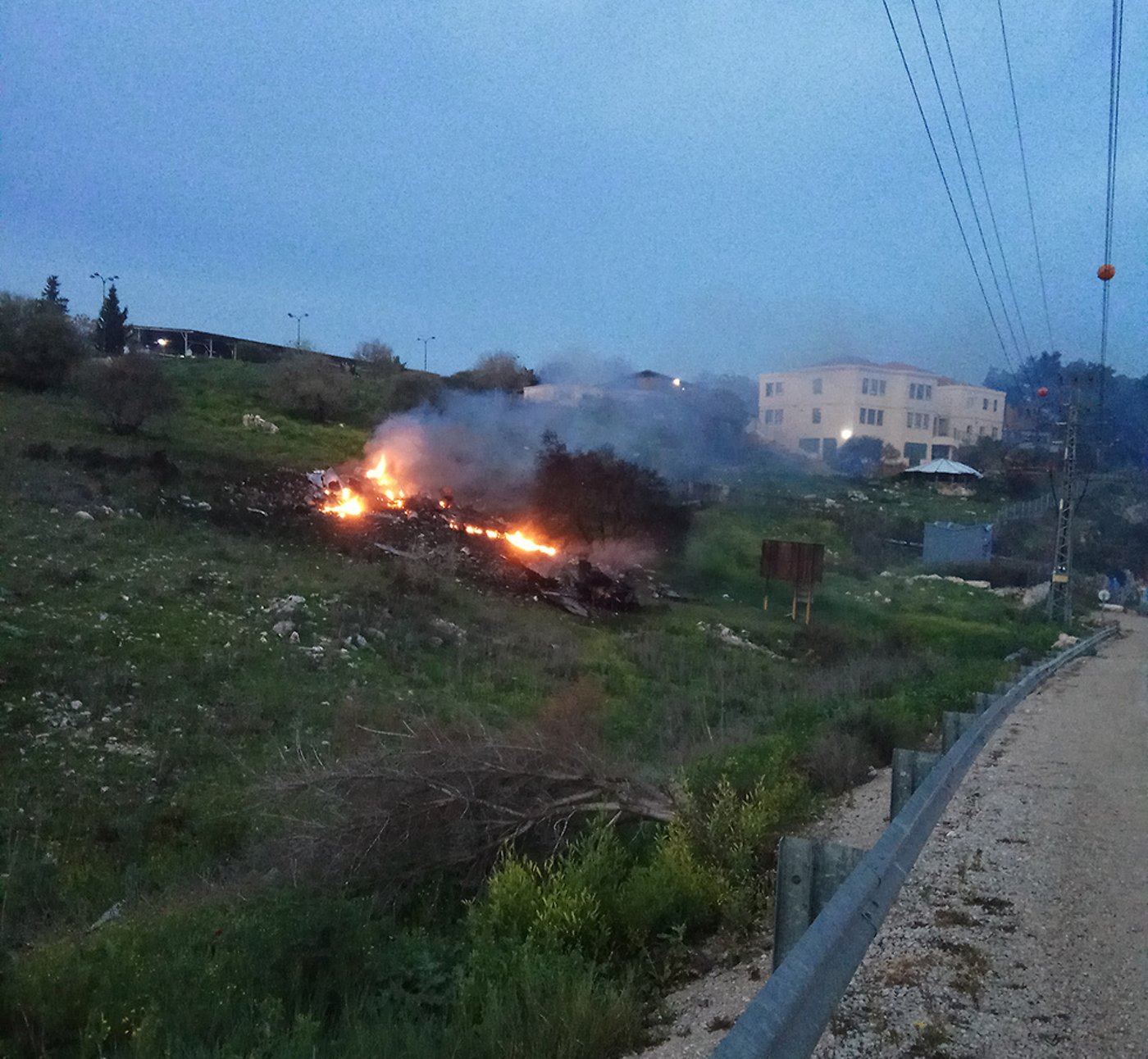 זירת התרסקות המטוס הישראלי