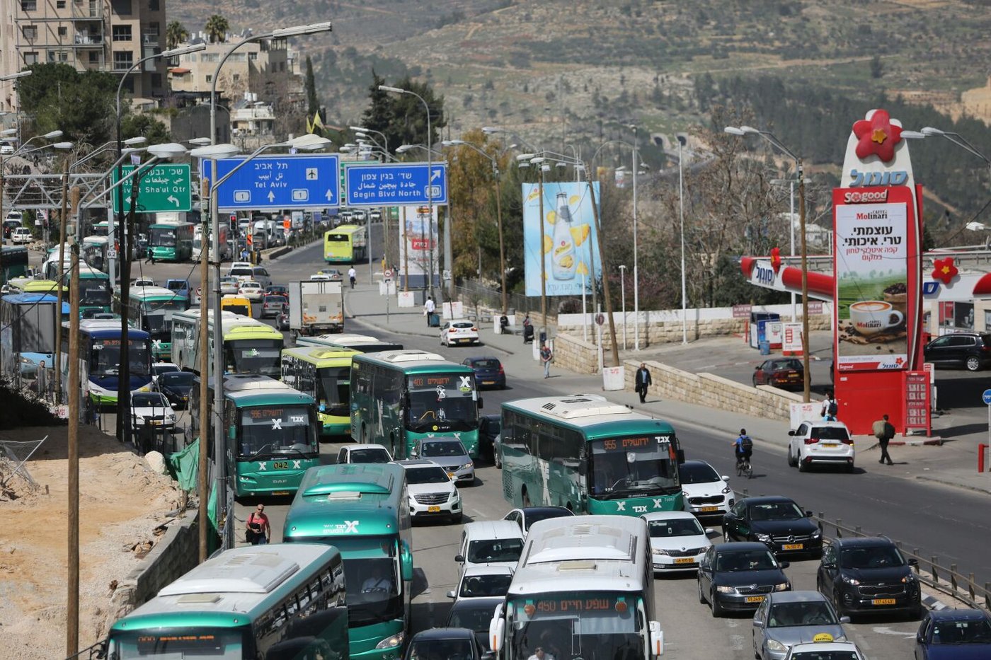 ירושלים נצורה: פקקי ענק ונהגים מתוסכלים