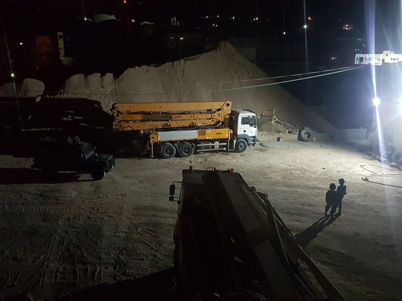 משאבת בטון יקרה שנגנבה אותרה בחברון