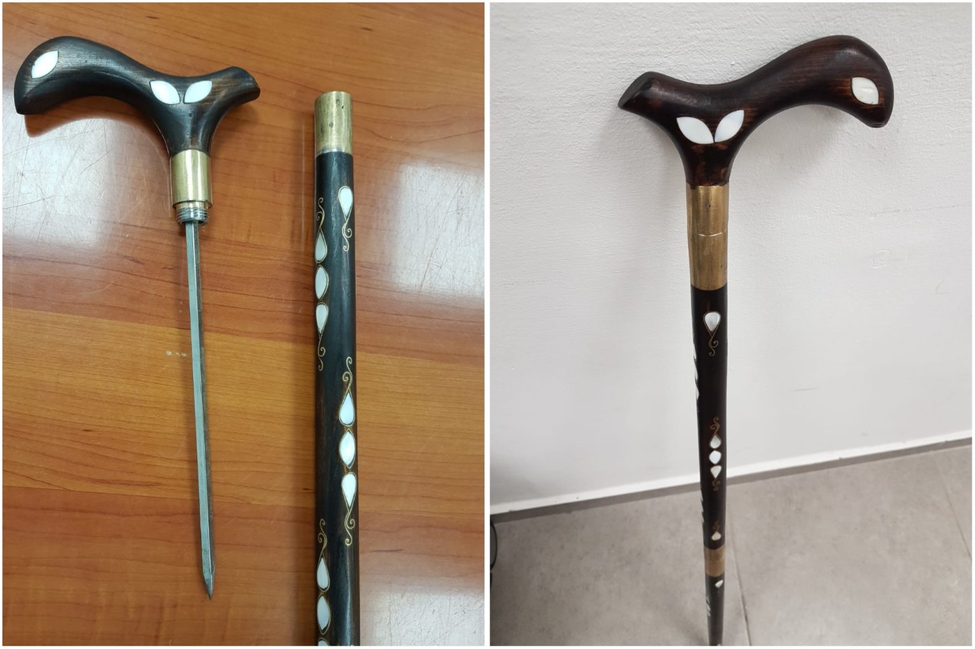 בתוך מקל ההליכה התגלה דוקרן ארוך