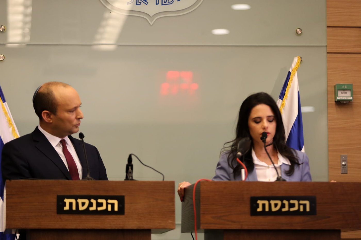 בנט ושקד במסיבת העיתונאים