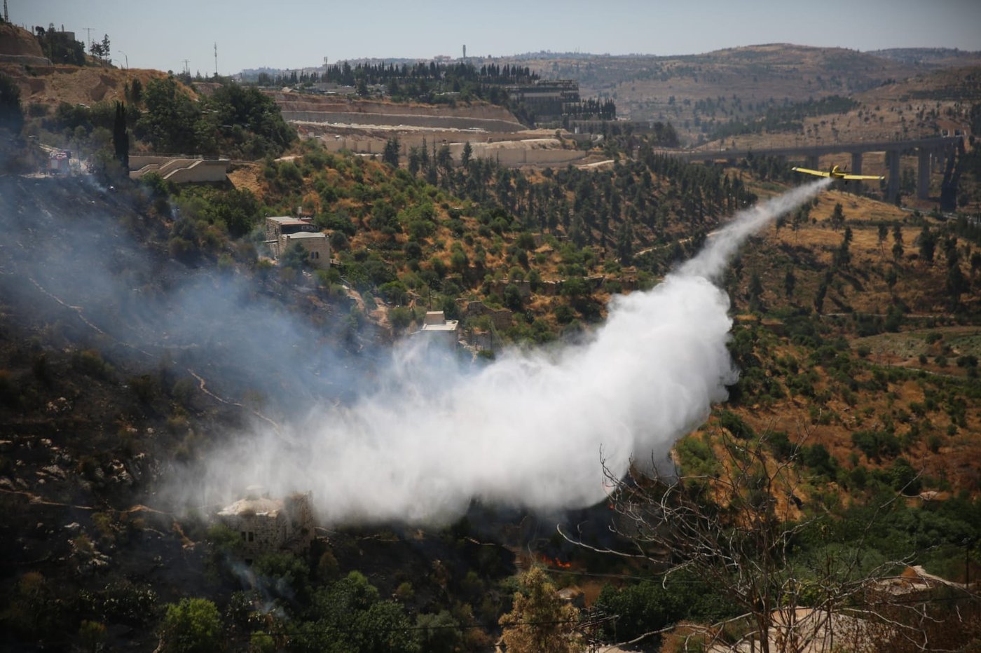חשש מזליגת השריפה בליפתא לכיוון ירושלים • צפו בתיעוד