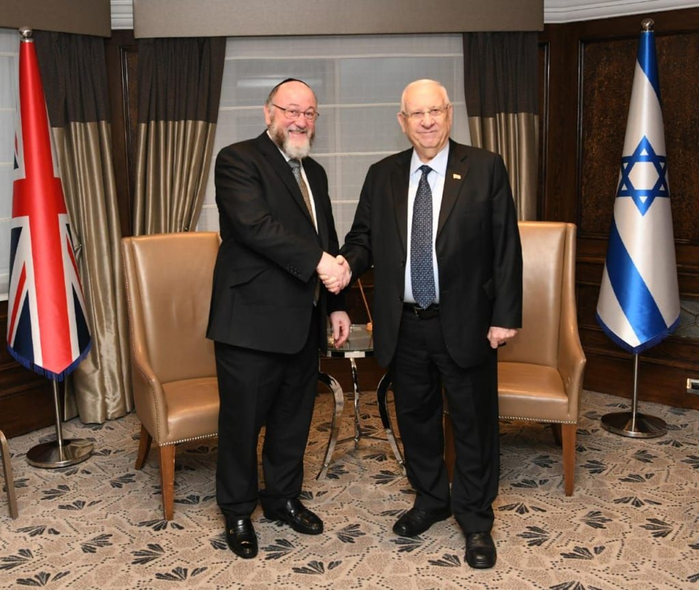 נשיא המדינה רובי ריבלין, ביקר את רבה של בריטניה, הרב אפרים מרוויס