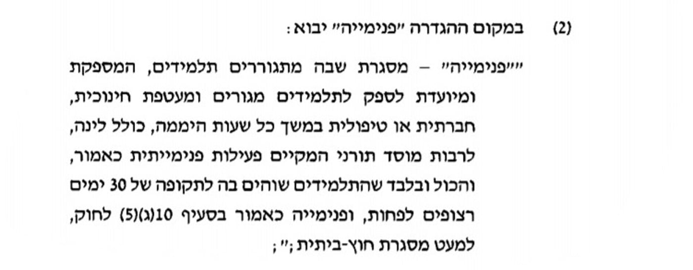 הנוסח שאושר בקבינט הקורונה