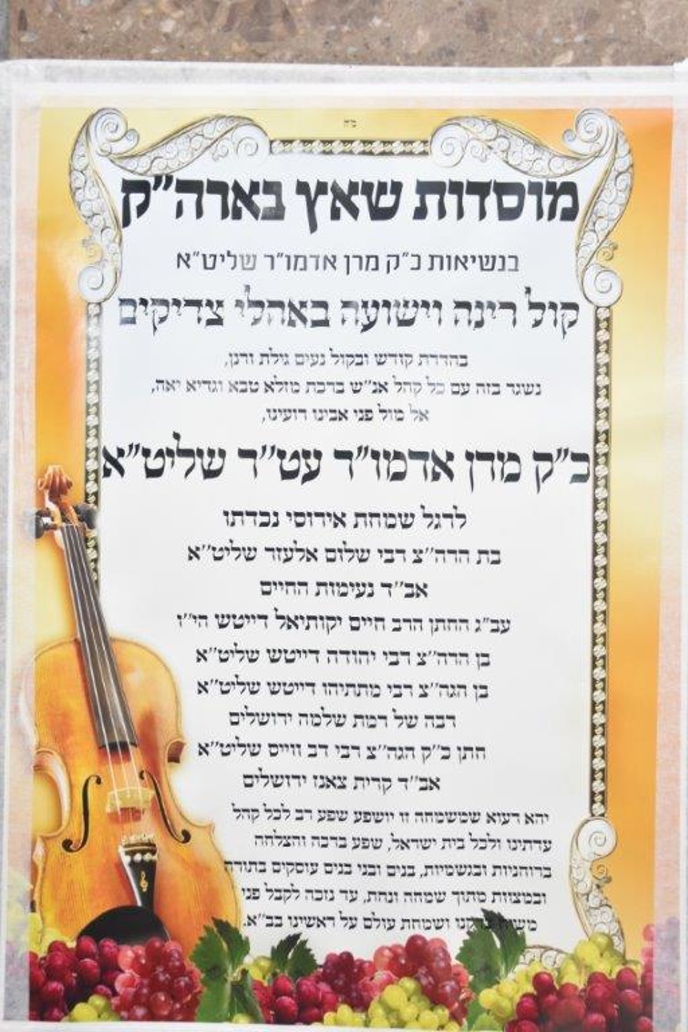 שמחת ה'תנאים' בחצר הקודש שאץ; תיעוד