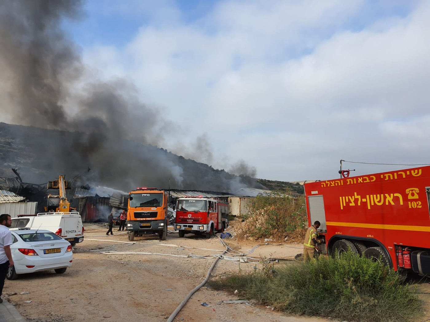 מתחם עמותת חסד במודיעין עילית נשרף