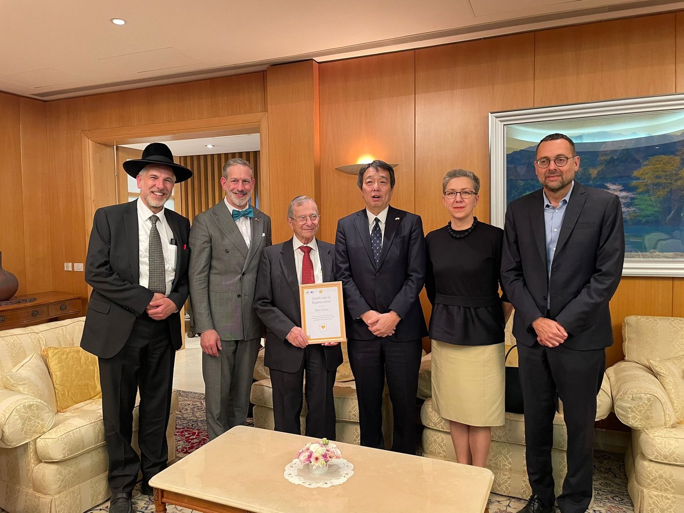 בבית השגריר היפני: ניצול השואה הודה על הצלת חייו
