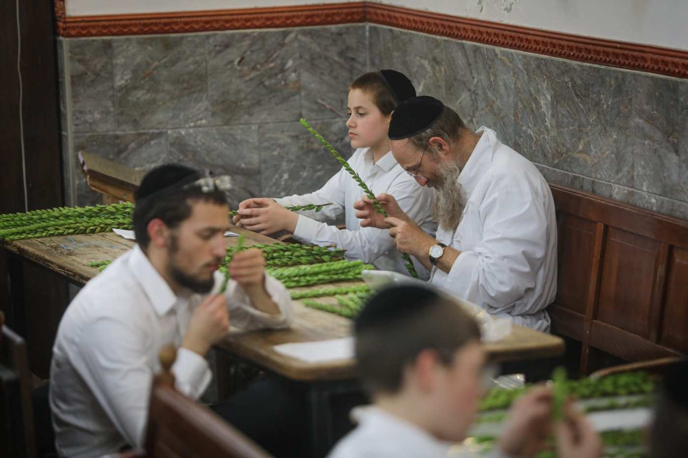 רגע אחרי הצום; האברכים בחרו ארבעת המינים • תיעוד