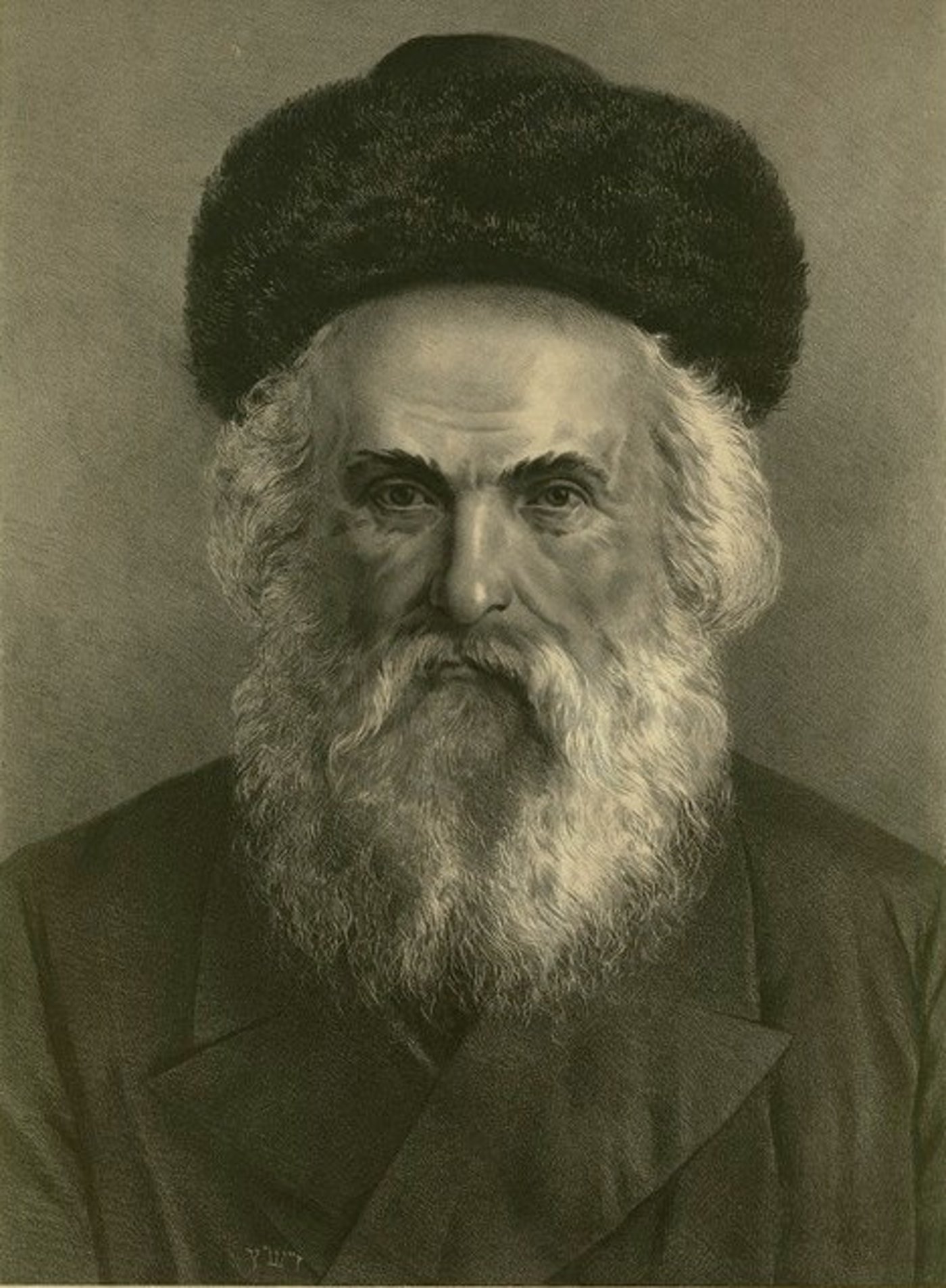 הגאון רבי אברהם אבא'לה, אביו של רבי עזריאל אבלי. ליתוגרפיה של ולדיסלב ולקיביץ'