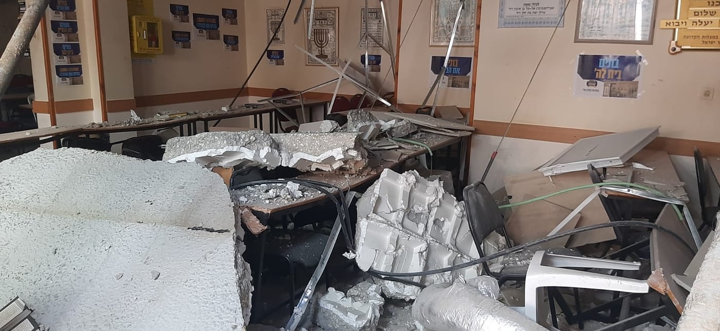 "נמנע אסון כבד"; תקרה קרסה בבית כנסת שנבנה ללא היתר