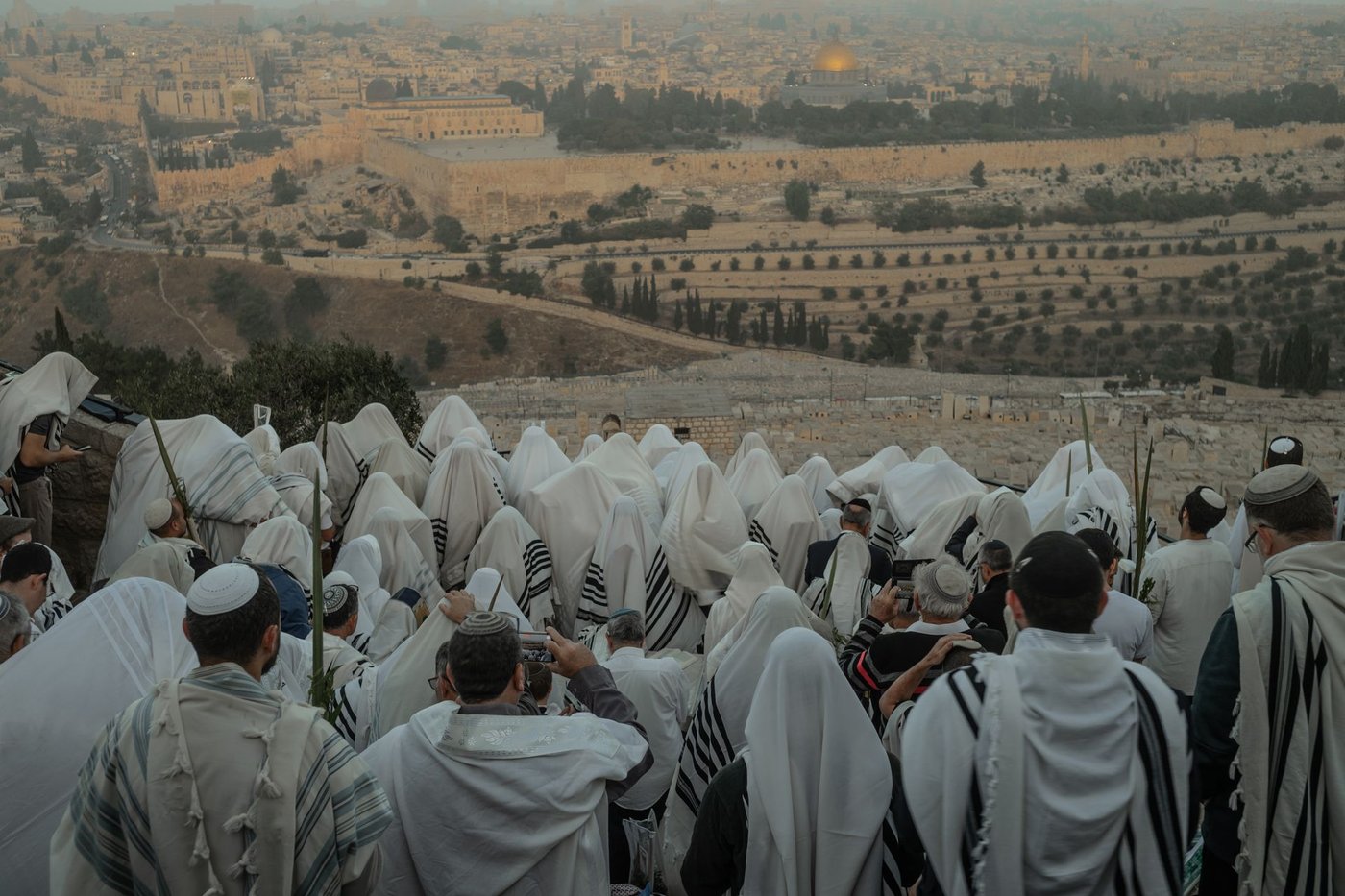 אחרי הלימוד הלילי: תפילת הושענא רבה במרומי הר הזיתים