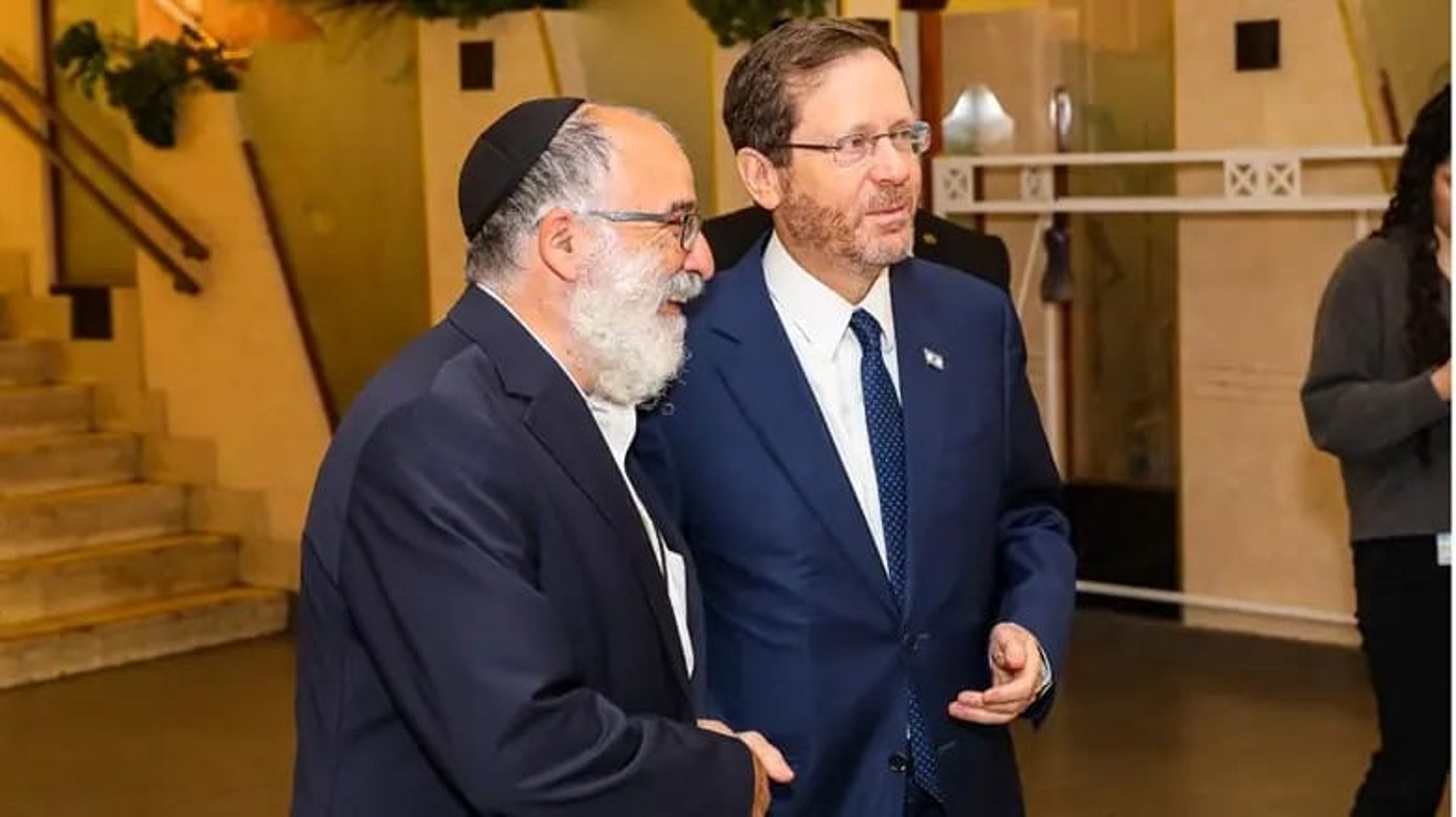 מנדי בלוי עם הנשיא הרצוג