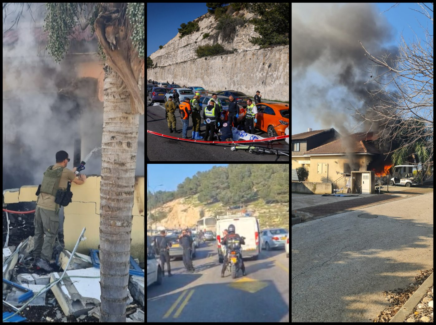 זירת הפיגוע והבית שנפגע בצפון