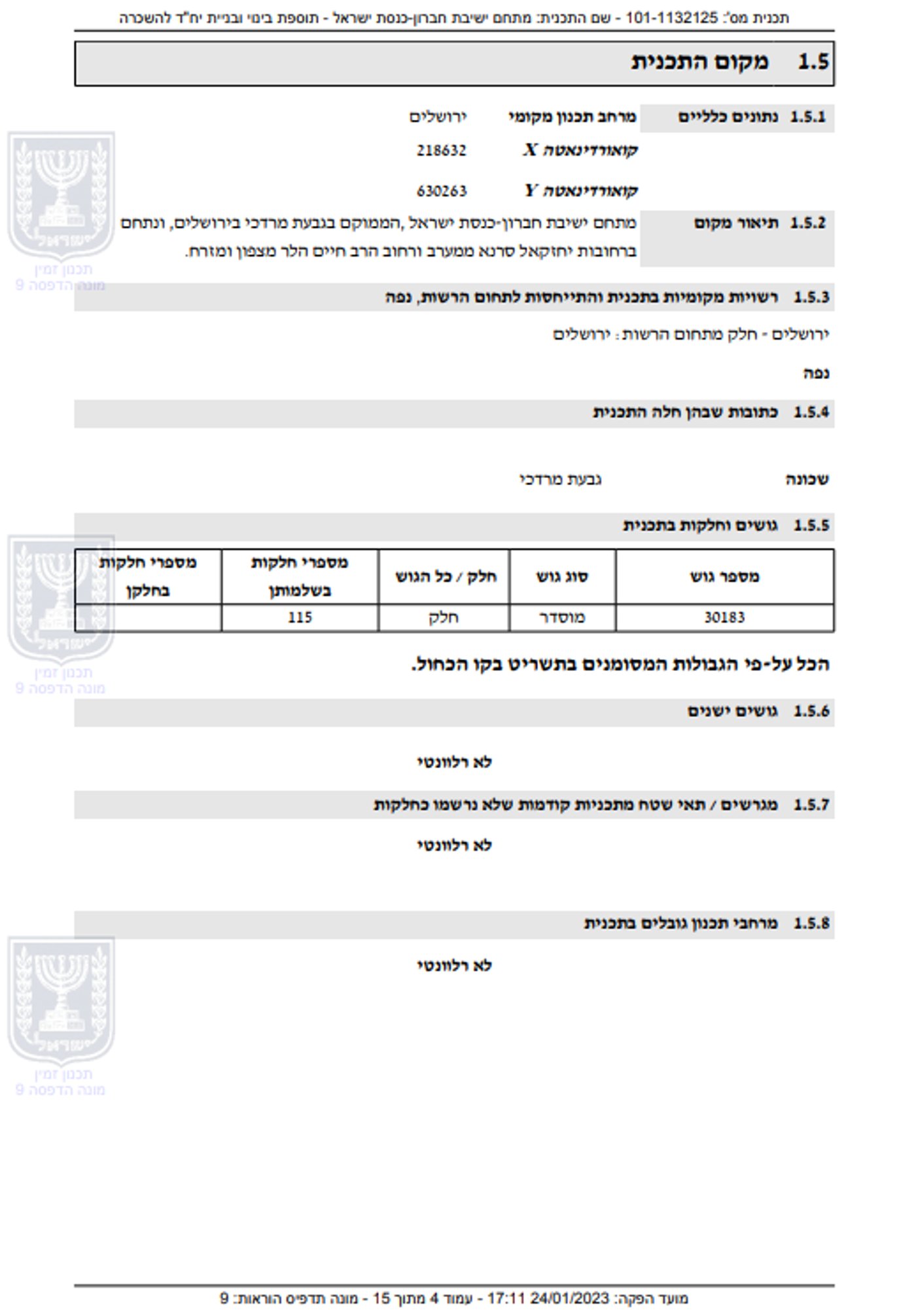 התוכניות שהוגשו לעירייה