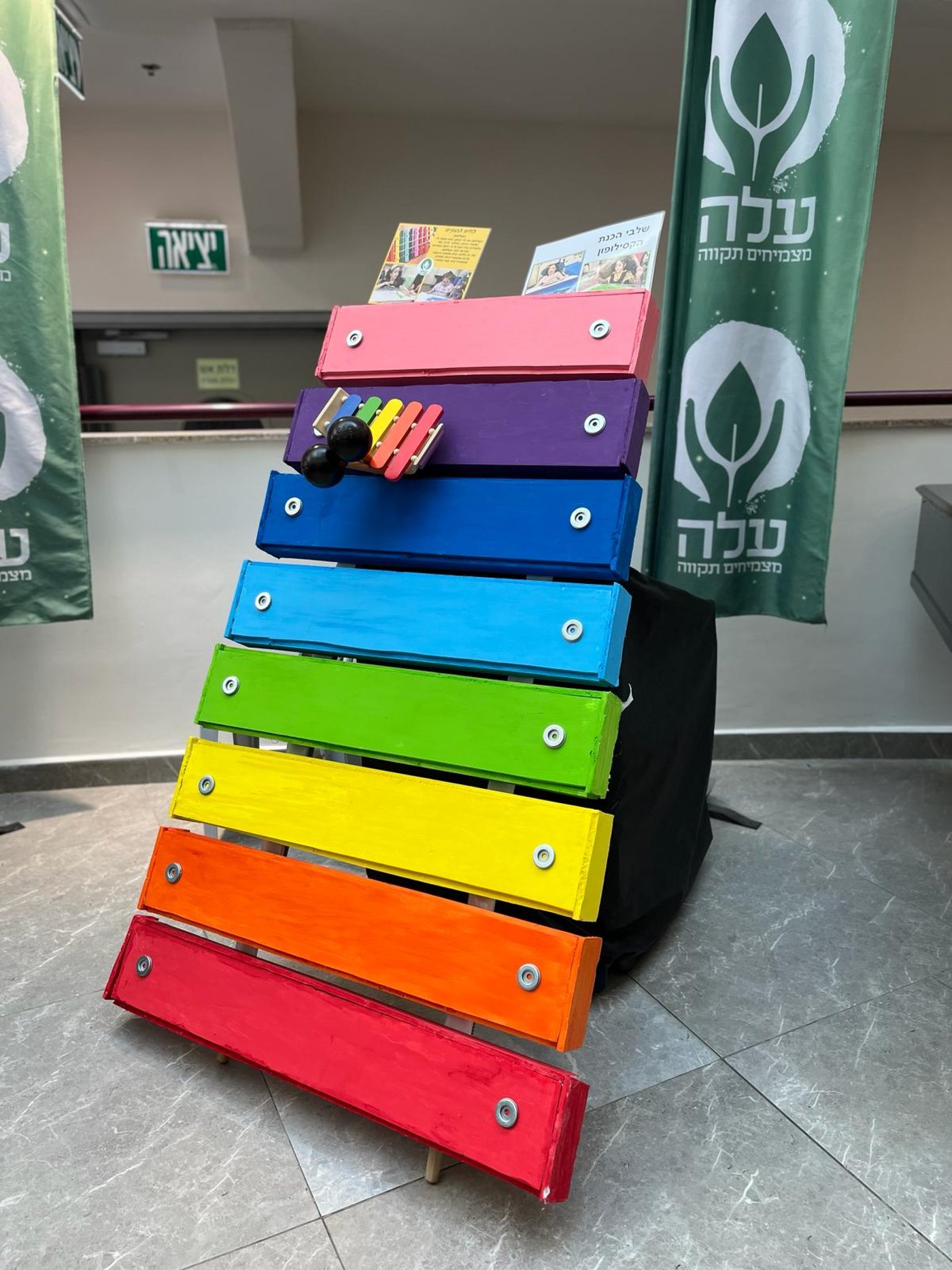 תערוכה של אומנות ביצירת כלי נגינה עם תלמידי רשת 'עלה'