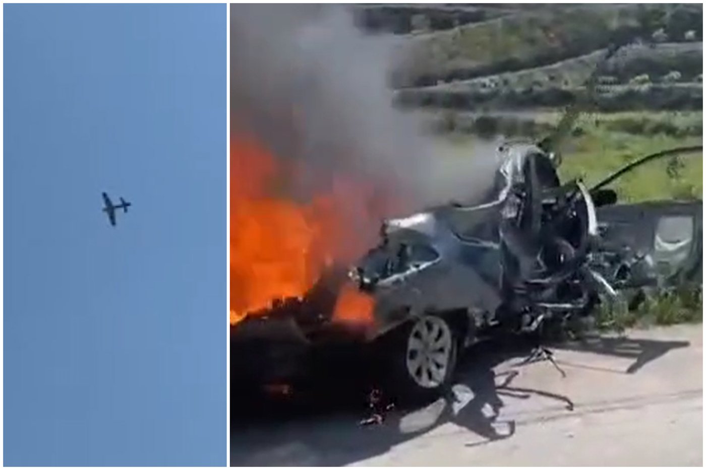 הכטב"מ שחדר והרכב שהותקף