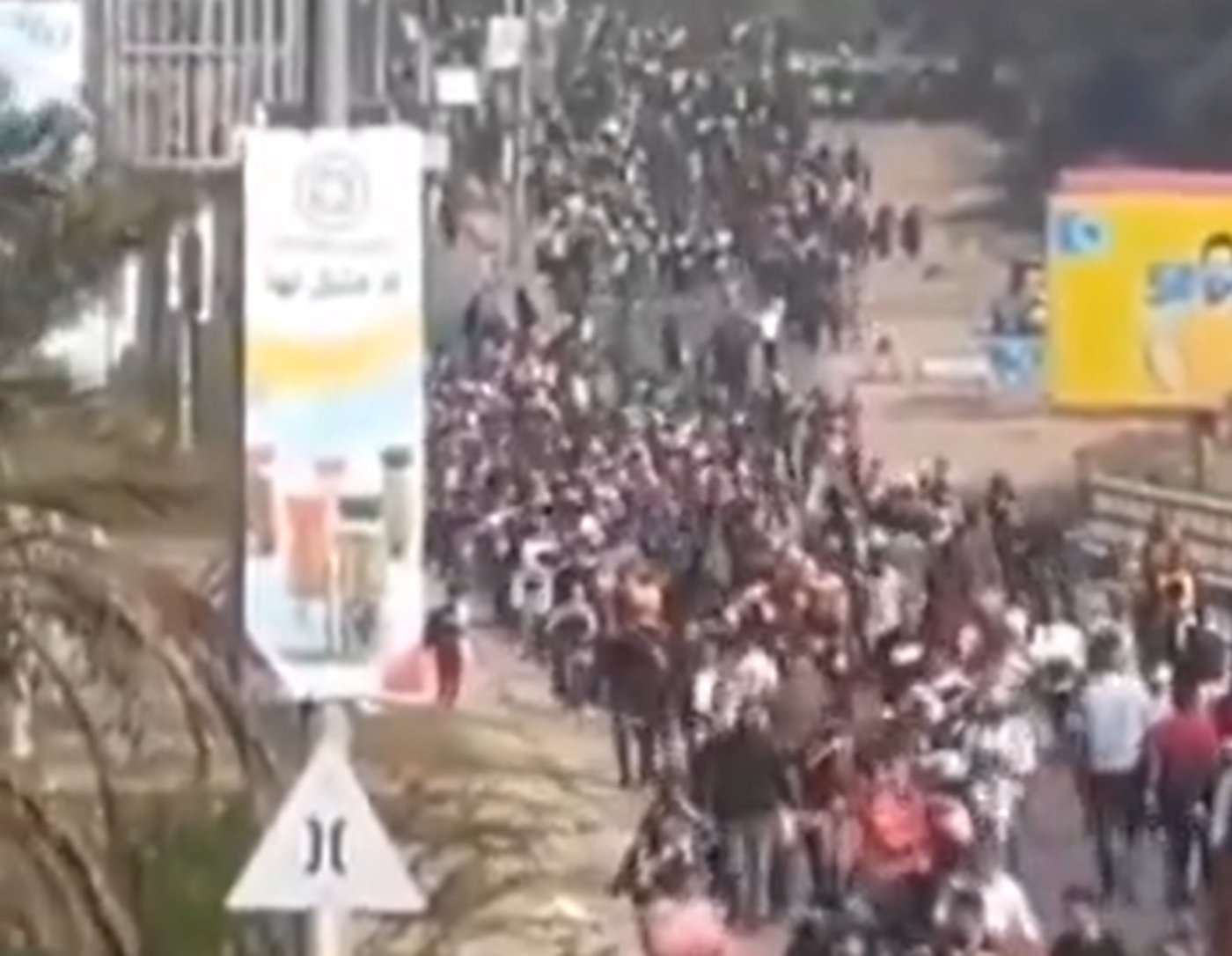 מתוך סרטון בו נראה פינוי האזרחים מרפיח